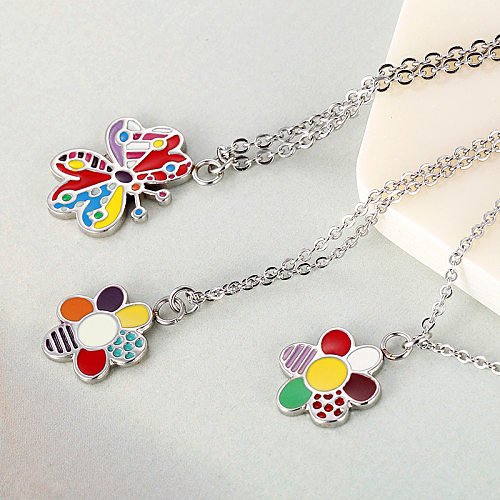 المجوهرات بالجملة الكورية الأزياء الفولاذ المقاوم للصدأ قلادة بسيطة اللون قلادة سلسلة الترقوة