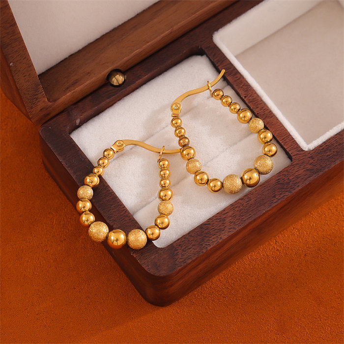 1 Pair Casual Simple Style Solid Color Plating Stainless Steel  18K Gold Plated Ear Studs