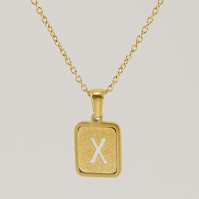 Fashion Letter Square Stainless Steel Necklace Stainless Steel  Necklaces