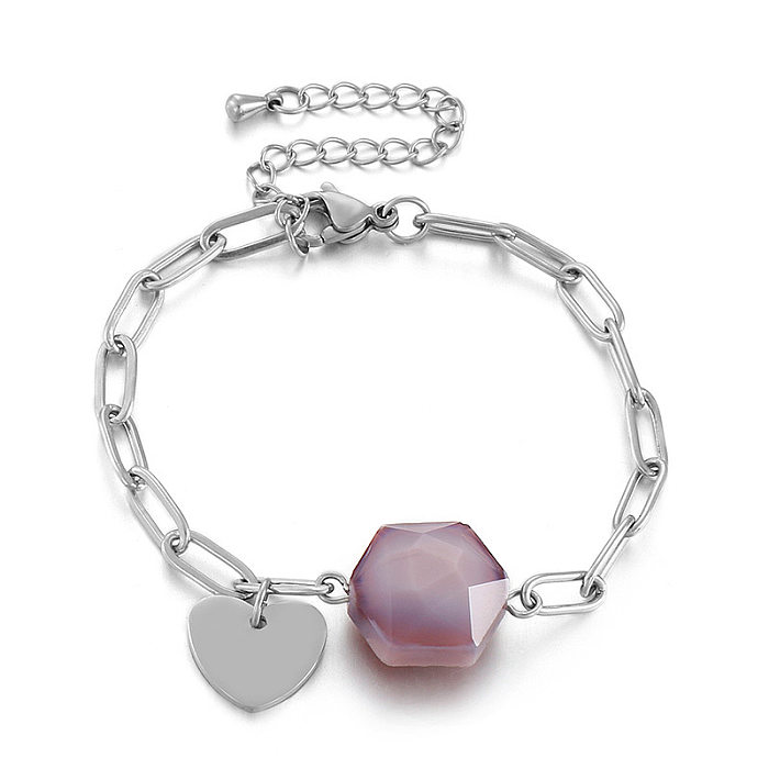 Stainless Steel Heart-shaped Fashion Adjustable Bracelet Wholesale Jewelry jewelry