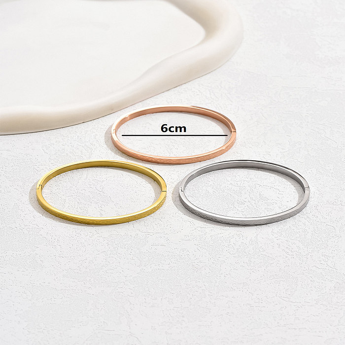 Wholesale Casual Basic Simple Style Solid Color Stainless Steel Bangle
