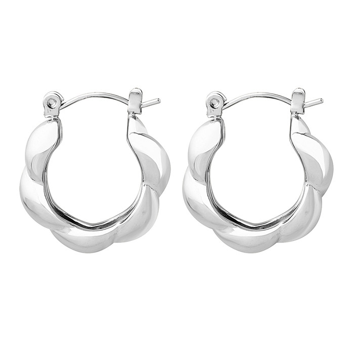 1 Pair Simple Style Round Twist Stainless Steel Plating Hoop Earrings
