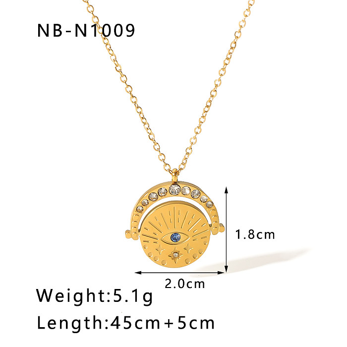 Shiny Irregular Stainless Steel  18K Gold Plated Zircon Pendant Necklace In Bulk