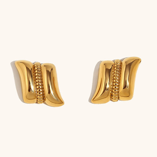 1 Pair Vintage Style Geometric Solid Color Plating Stainless Steel  Ear Studs