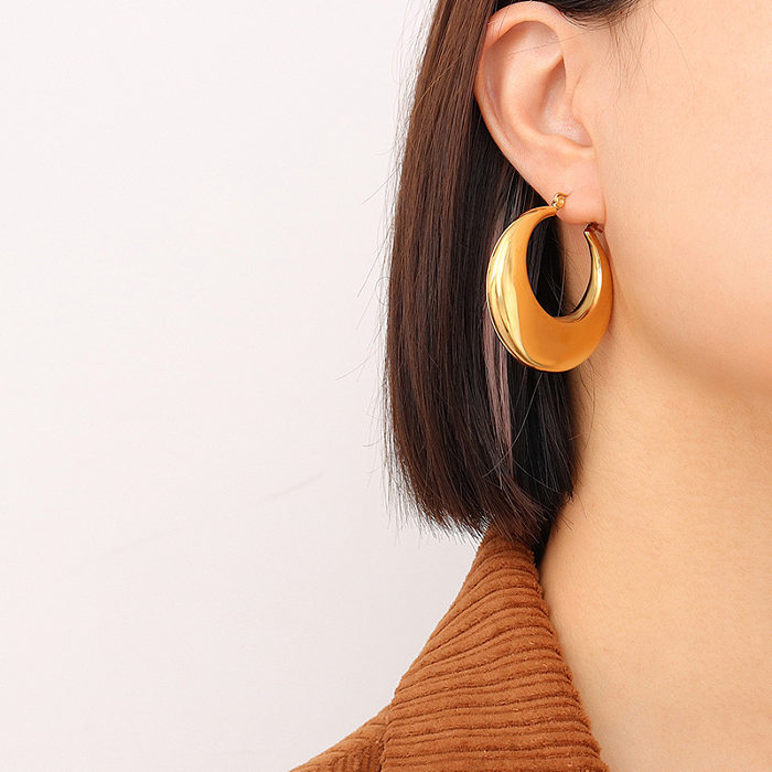 Boucles d'oreilles coréennes en acier inoxydable, nouvelles boucles d'oreilles