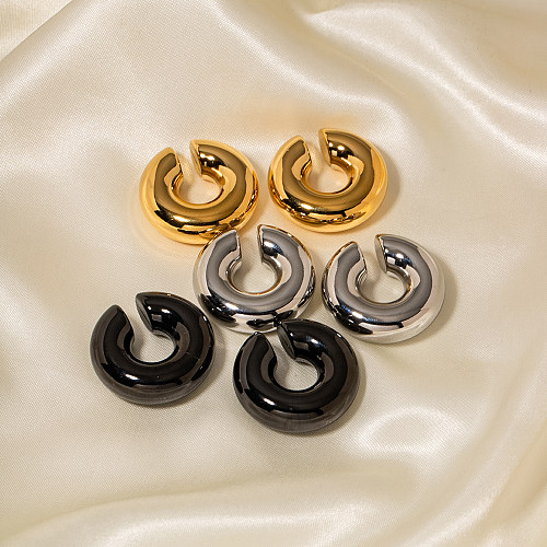 1 Pair Simple Style C Shape Stainless Steel  Plating 18K Gold Plated Ear Clips