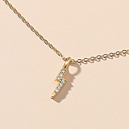 Wholesale Jewelry Diamond Lightning Pendant Stainless Steel Necklace jewelry