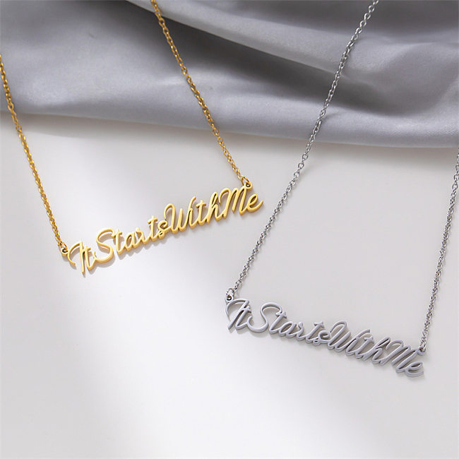 Basic Lady Letter Stainless Steel Plating Necklace