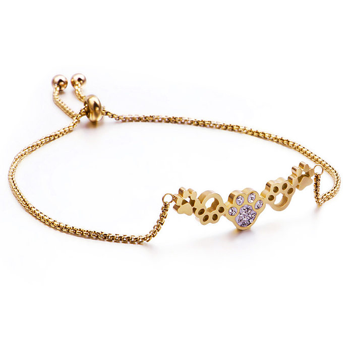 Wish – nouveaux accessoires, vente en gros d'usine, Animal mignon, patte de chien, diamant intégré, réglable, accessoires de Bracelet pour femmes