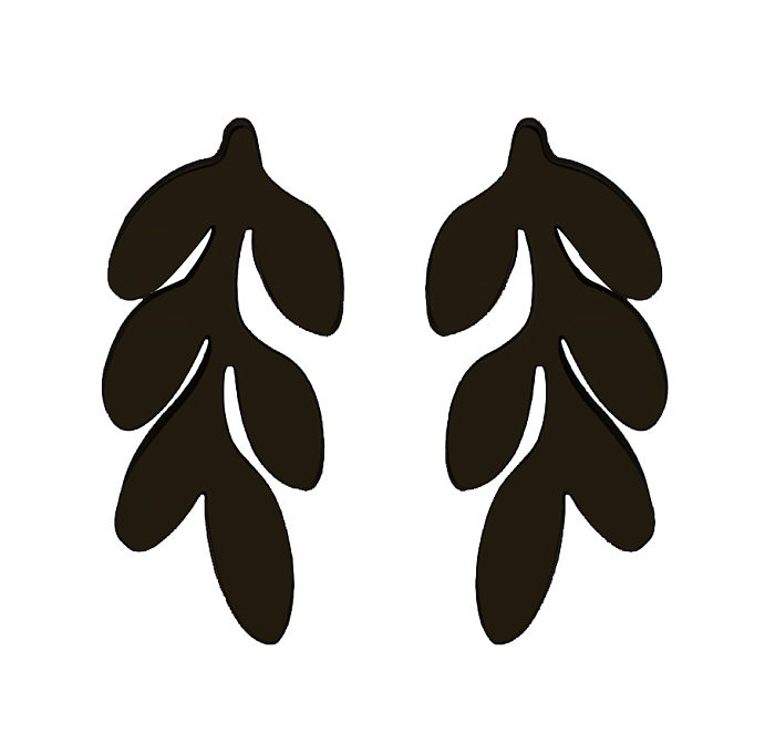1 Paar modische Ohrstecker aus Edelstahl mit Blättern