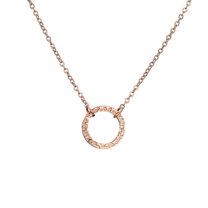 Bijoux d'explosion simples pendentif rond géométrique personnalité collier en acier inoxydable chaîne de clavicule Distribution bijoux en gros