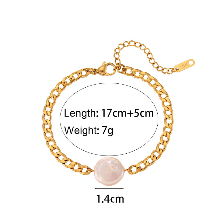 Vintage Style Simple Style Classic Style Geometric Stainless Steel 18K Gold Plated Bracelets