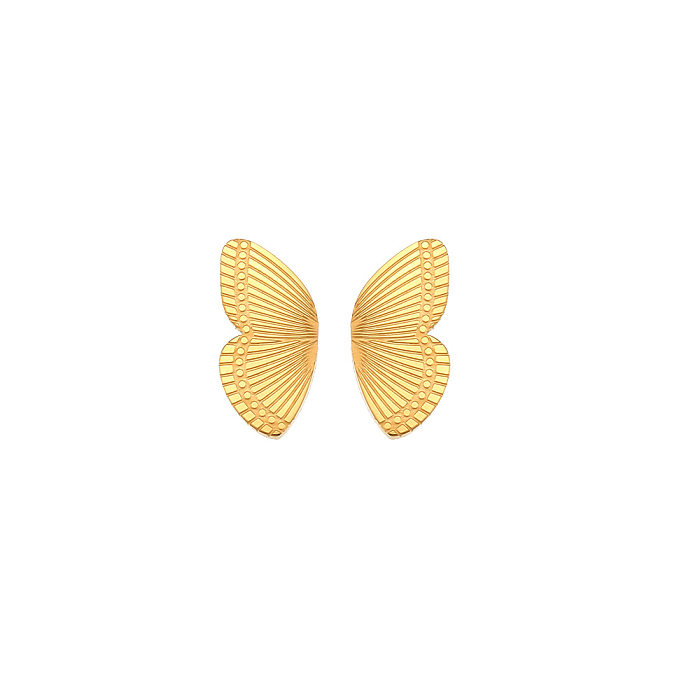 Mode nouveau gros Mini papillon boucles d'oreilles en acier inoxydable