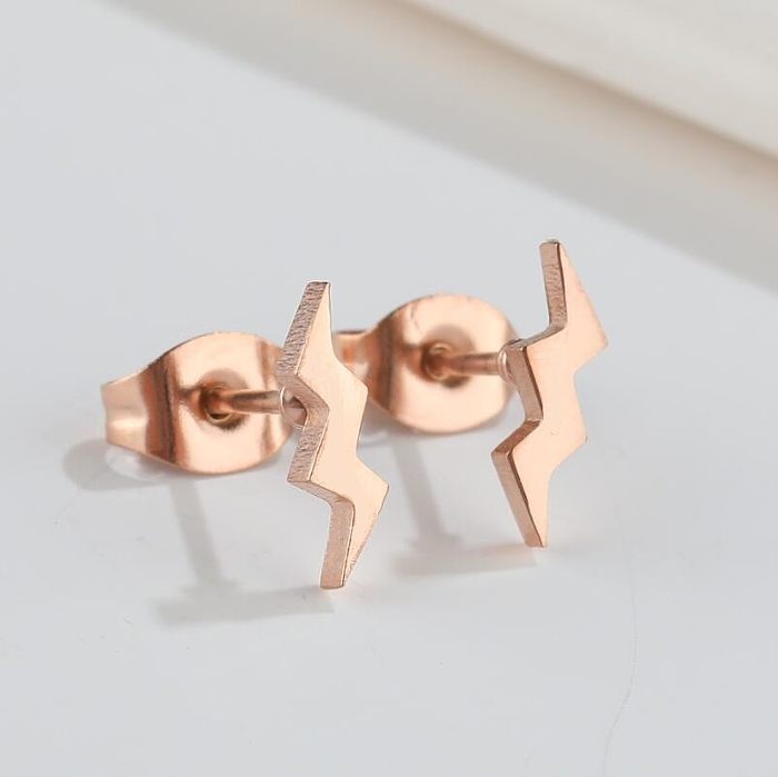 Fashion Lightning Stainless Steel Ear Studs Plating No Inlaid Stainless Steel  Earrings