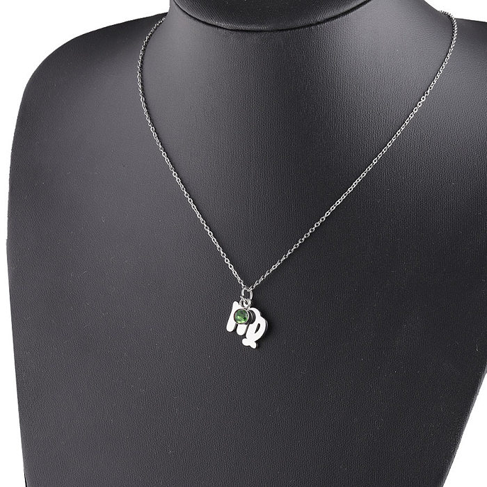 Casual Constellation Stainless Steel  Plating Inlay Artificial Gemstones Pendant Necklace