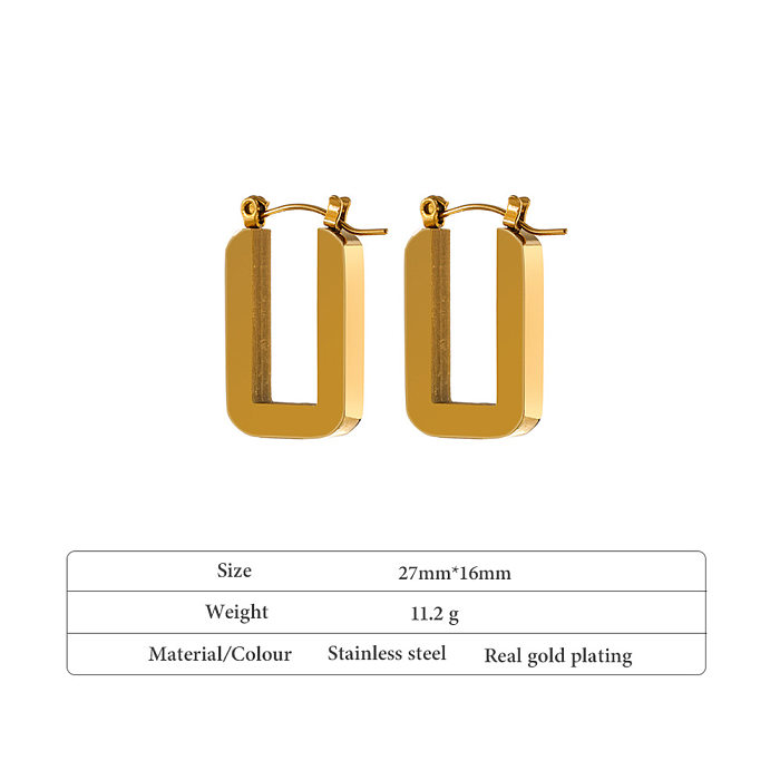 Fashion Geometric Stainless Steel Plating Earrings 1 Pair