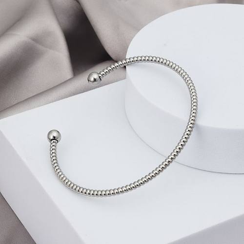 Casual Modern Style Classic Style Solid Color Stainless Steel Cuff Bracelets