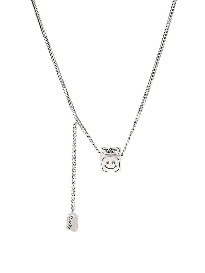 IG Style Letter Smiley Face Stainless Steel Plating Pendant Necklace