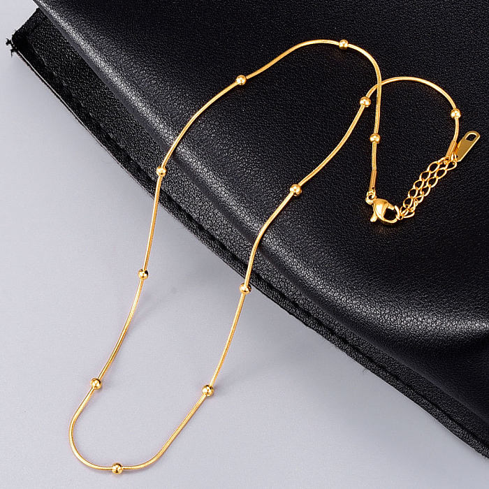 Wholesale Jewelry Golden Bead Snake Bone Chain Necklace jewelry