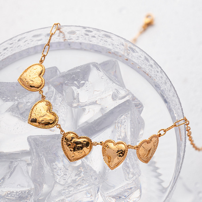 Herzförmige Halskette im IG-Stil aus Edelstahl mit 18-Karat-Vergoldung in großen Mengen