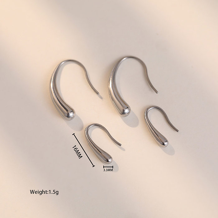 1 Pair Simple Style Irregular Stainless Steel  Ear Hook