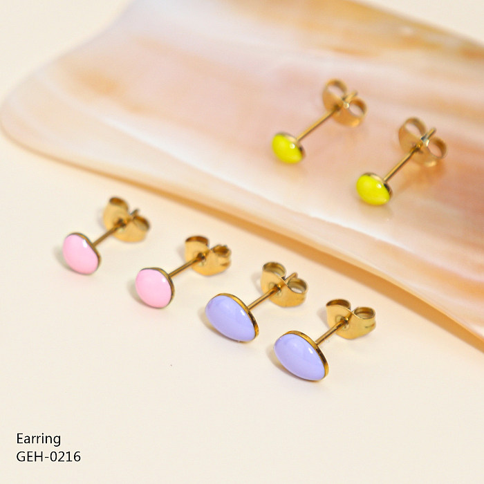 3 pares estilo simples formato de coração asas chapeadas incrustações de strass de aço inoxidável concha de opala banhado a ouro rosa brincos de orelha banhados a prata