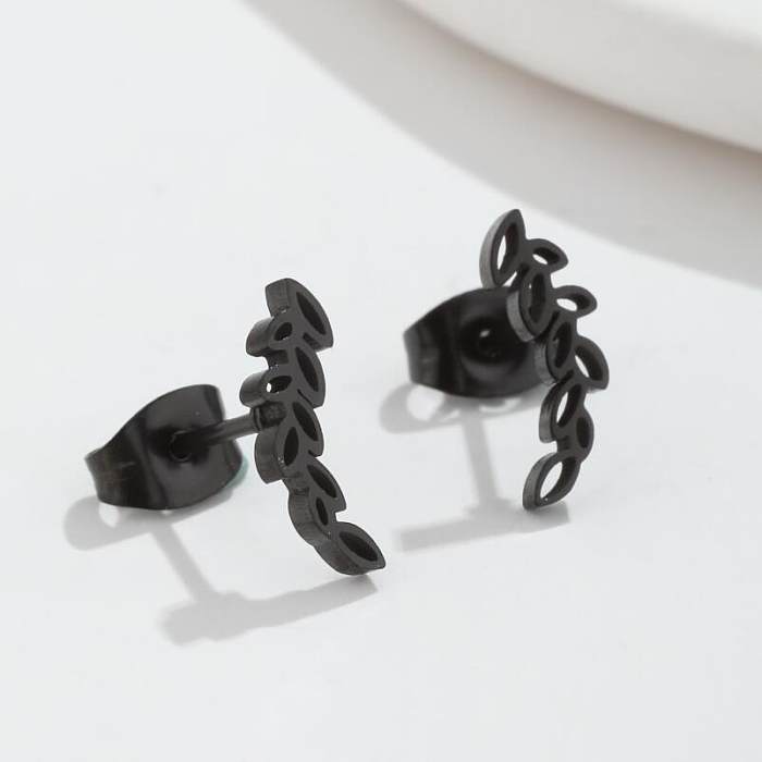 1 paire de clous d'oreilles plaqués en acier inoxydable, Style Simple