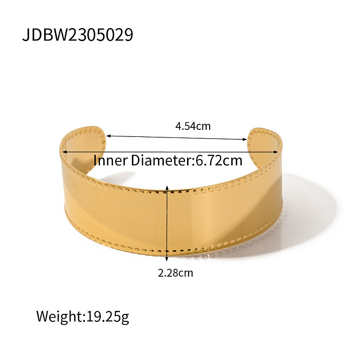 IG Style Solid Color Stainless Steel Plating 18K Gold Plated Bangle