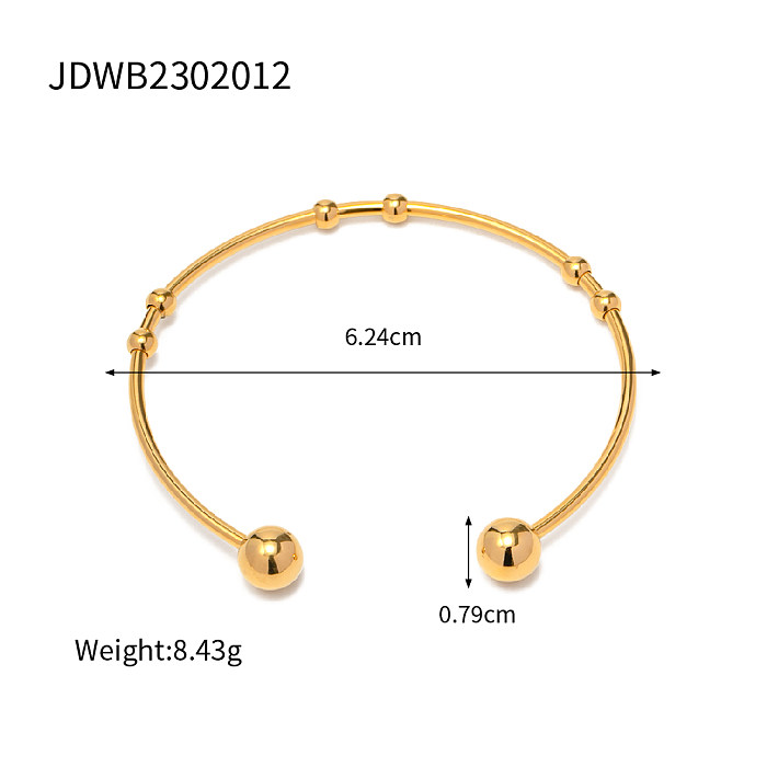 INS Style Circle Stainless Steel Plating 18K Gold Plated Bangle