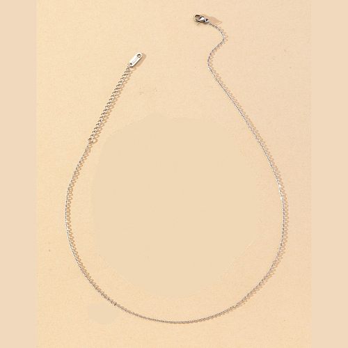 Basic Solid Color Stainless Steel  Necklace