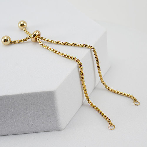 Simple Style Geometric Stainless Steel Bracelets Gold Plated Stainless Steel Bracelets