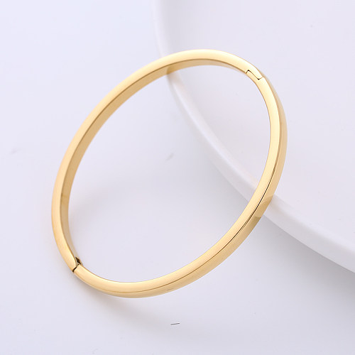 Pulseira banhada a ouro de aço inoxidável de cor sólida estilo simples 1 peça