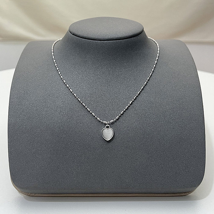 Sweet Letter Bow Knot Stainless Steel Plating Inlay Artificial Gemstones Pendant Necklace