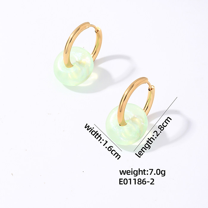 1 Pair Sweet Simple Style Round Plating Stainless Steel  Gold Plated Earrings