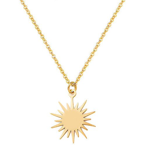 Sunflower Stainless Steel  Necklace Female Geometric Necklace Wholesale