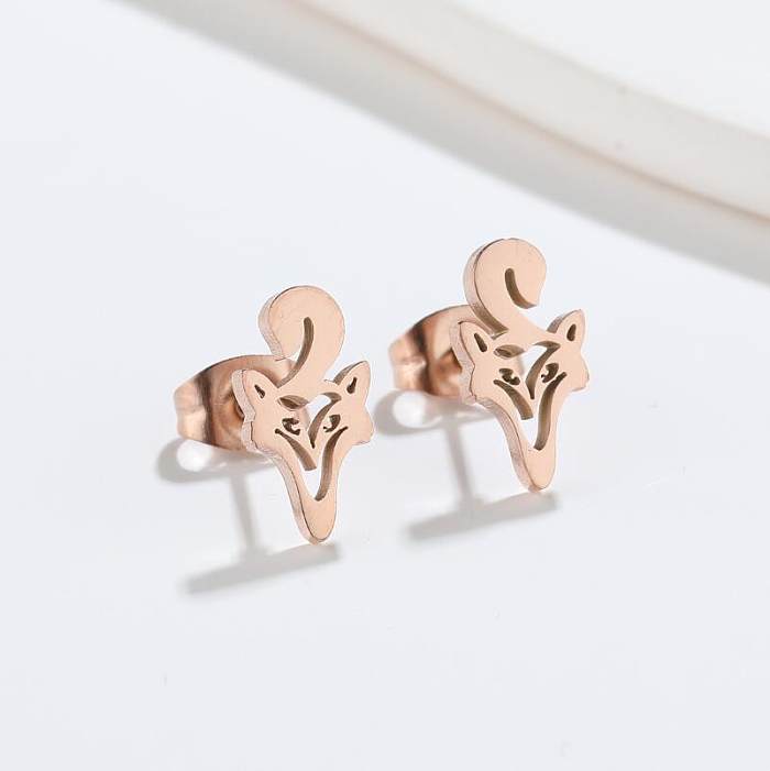 Simple Style Animal Stainless Steel Plating Ear Studs 1 Pair
