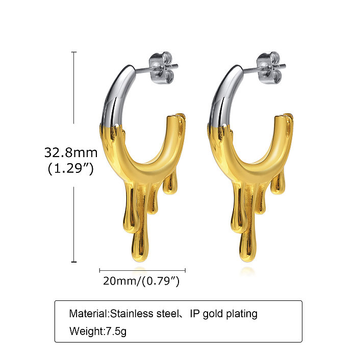 Fashion Water Droplets Stainless Steel  Earrings Plating Stainless Steel  Earrings
