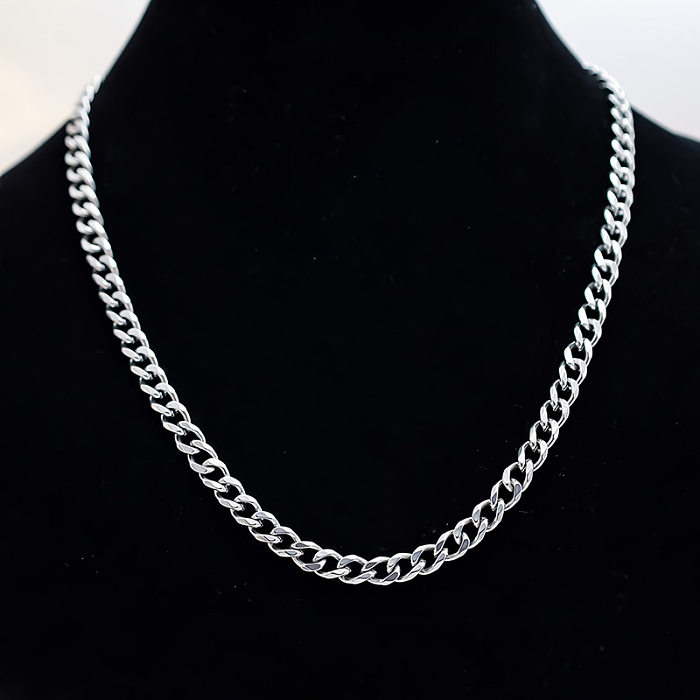 Hip-Hop Geometric Stainless Steel  Plating Necklace