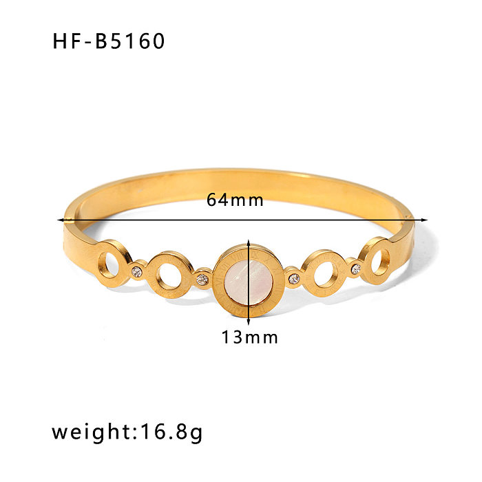 Bracelet plaqué or 18 carats avec incrustation de placage en acier inoxydable géométrique de style coréen IG
