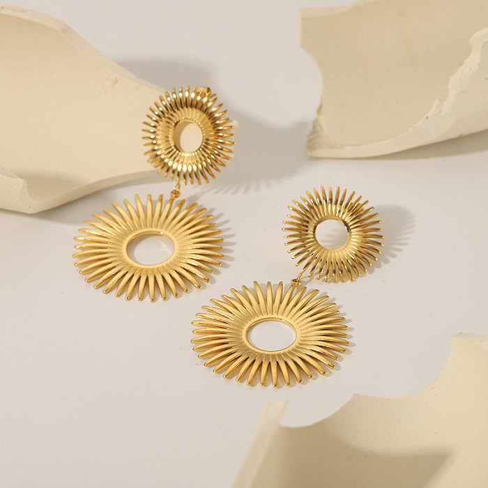 1 par de brincos de gota banhados a ouro 18K estilo simples estilo clássico flor chapeado