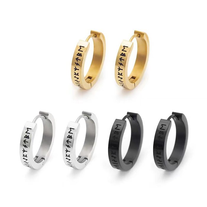 1 Pair Simple Style Letter Plating Stainless Steel Gold Plated Earrings