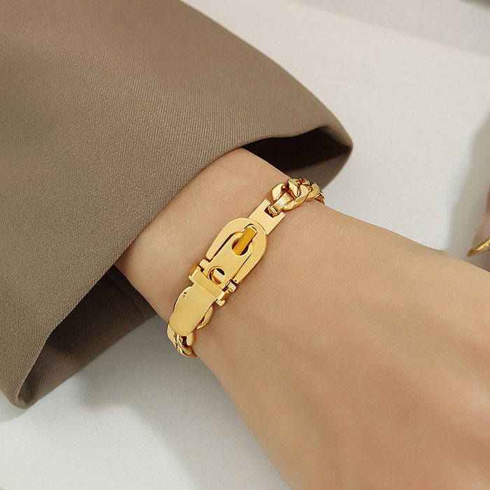 Elegante Armbänder mit einfarbiger Titanstahlbeschichtung, 1 Stück