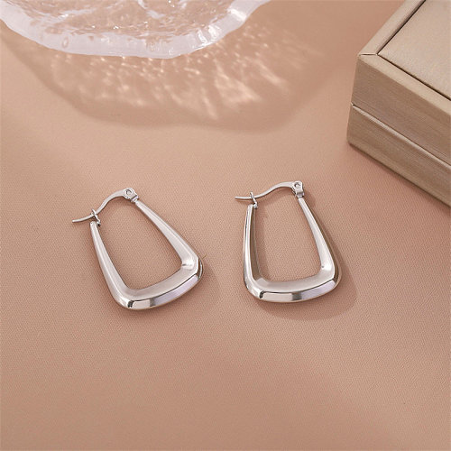 1 Pair Simple Style Streetwear Square Solid Color Stainless Steel  Earrings