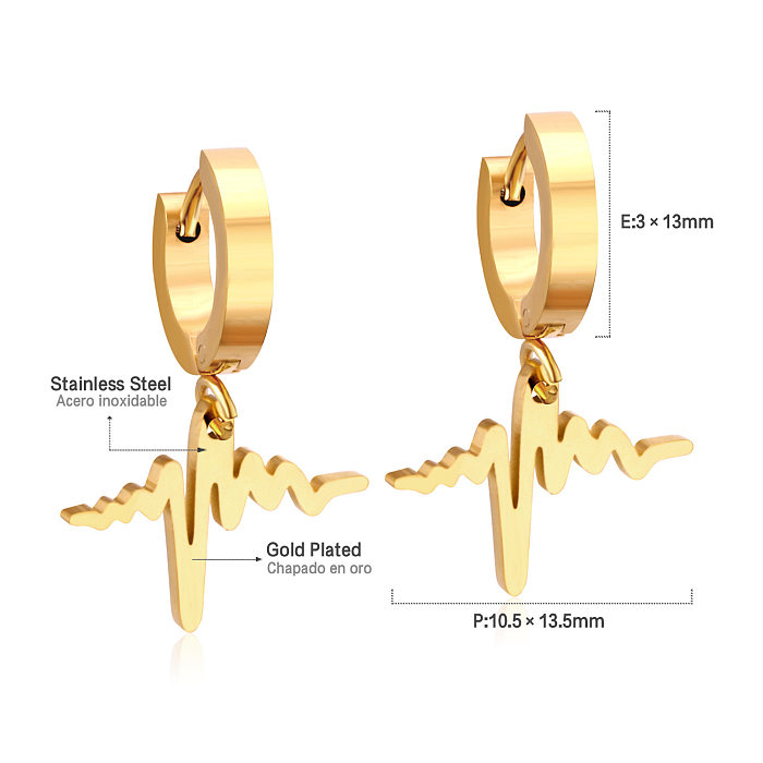 Modische Dreieck-Ohrringe in runder Herzform aus Edelstahl mit Strasssteinen, 1 Paar