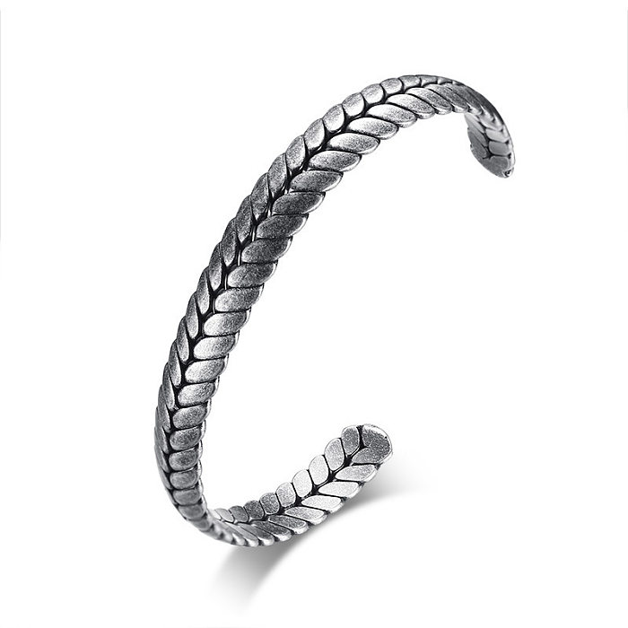 Bracelets en acier inoxydable de placage de bracelet en acier inoxydable à grain de style simple