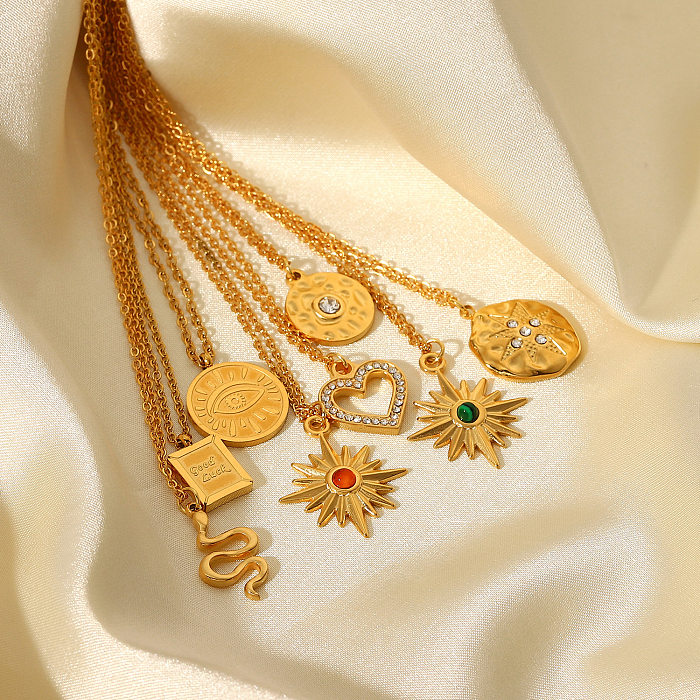 Mode-Edelstahl-Halskette vergoldetEdelstahl-Halskette aus 18 Karat Gold