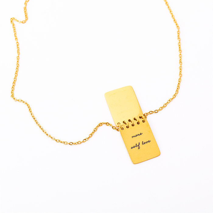 Casual Simple Style Letter Stainless Steel Plating 18K Gold Plated Pendant Necklace