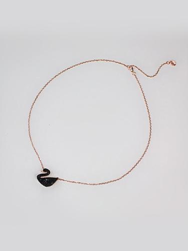 Simple Style Swan Stainless Steel Inlay Zircon Pendant Necklace 1 Piece
