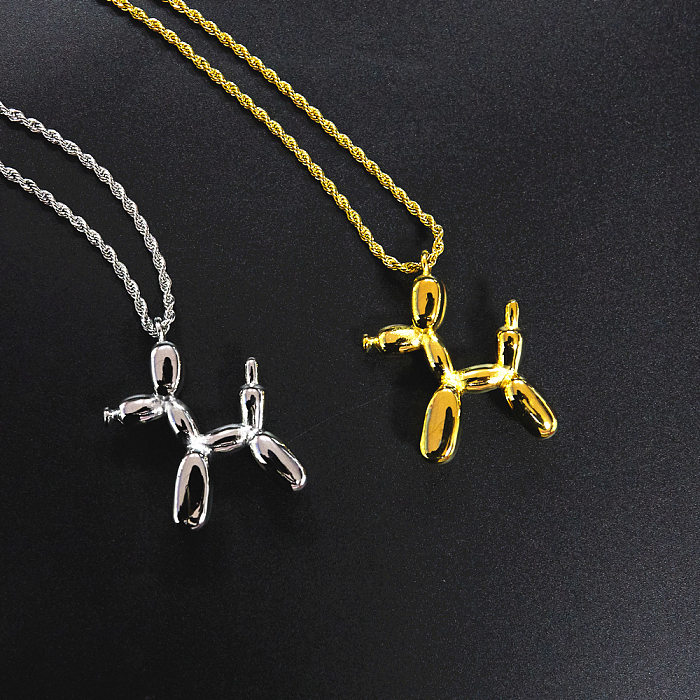 Wholesale Jewelry Balloon Dog Pendant Stainless Steel Necklace jewelry