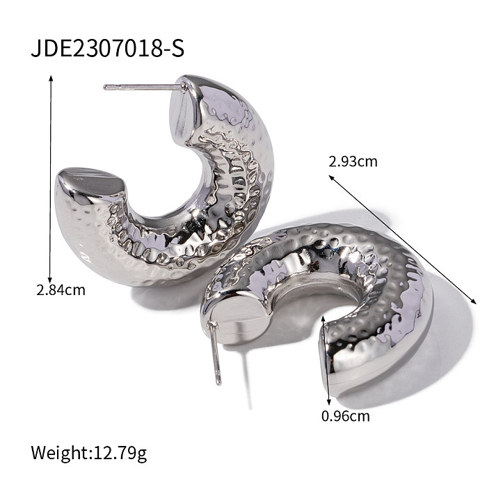 1 Pair Vacation C Shape Plating Stainless Steel  18K Gold Plated Ear Studs
